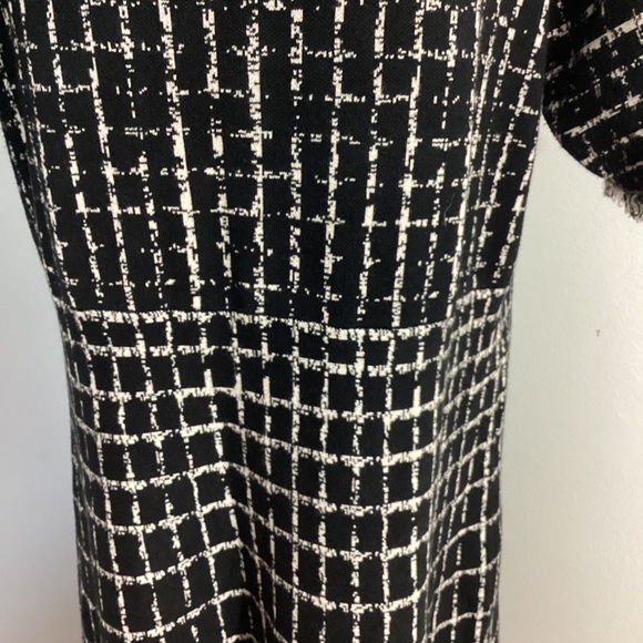 DRESS BARN PLUS 2X-3X KNIT MIDI FIT&FLARE  A-LINE DRESS IVORY BLACK  GEO PRINT - Picture 8 of 12